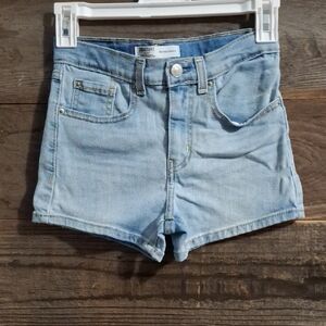 Levis GIRLS Denim Blue High-Rise Shorts